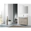 FALEGNAMERIA ADRIATICA Pisa mobile bagno a terra 85X185X48 finitura laccato bianco lucido/rovere scuro/larice : Finitura - larice