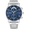 Tommy Hilfiger Orologio Analogico Multifunzione al Quarzo da Uomo con Cinturino in Acciaio Inossidabile Argentato - 1710401