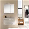 FALEGNAMERIA ADRIATICA Oscar mobile da bagno sospeso cm 85x190x46 finitura laccato lucido bianco, larice : Finitura - laccato lucido bianco