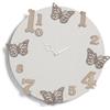 LIBEROSHOPPING Orologio rotondo da parete in legno laminato D50 TRS - Farfalle