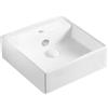 Riveshop Lavabo in ceramica d'appoggio 38x38 cm, altezza12,5 cm con troppo pieno