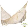 Amaca kingsize in Cotone Biologico e macramè brasiliano Bossanova Champagne (ds)