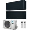 Daikin Condizionatore Climatizzatore Daikin Bluevolution Dual Split Stylish New Total Black R32 Wi-Fi 12000+15000 BTU Con 2MXM50M