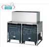 Supporto inox per Inserimento Contenitori ghiaccio su Ruote, con Deposito ghiaccio da 50 Kg.
