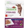 Natural Trainer Adult Sterilised Bocconcini in salsa 85 gr - Manzo Cibo umido per gatti
