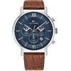 Tommy Hilfiger Orologio analogico multifunzione al quarzo da uomo con cinturino in pelle Marrone chiaro - 1710393