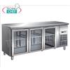 Forcar - Tavolo Refrigerato Frigo 3 Porte Vetro, lt.417, Temp.-2 +8C, Ventilato, mod.G-GN3100TNG