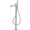 Newform - X-Steel - Gruppo vasca a pavimento completo di deviatore e doccetta - 69684 + 27819