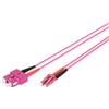 DIGITUS DK-2532-01-4 - Cavo In Fibra Ottica OM4 - 1 m - da LC a SC - Duplex - 1/10/40/100 Gbit/s - Cavo LAN In Fibra Ottica Multimodale MM - Tipo Di Fibra: 50/125 µ - Viola (Violet)