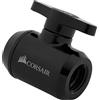 Corsair Hydro X Serie, XF Valvola a Sfera (BSPP G1/4 Filettaturam, Ottone Massiccio Durata, Tenuta a due stadi, Finitura Alta Qualità, Ottimizzato per Portate), Nero