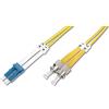 DIGITUS DK-2931-03 - Cavo In Fibra Ottica OS2 - 3 m - da LC a ST - Duplex - 1/10 Gbit/s - Cavo LAN In Fibra Ottica Monomodale SM - Tipo Di Fibra: 9/125 µ - Giallo (Yellow)