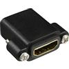 InLine 21728 Adattatore HDMI Femmina a HDMI Femmina, Montaggio Pannello con Viti, Contatti Dorati, Nero