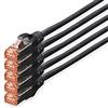 Digitus DK-1644-100-BL-5 Cavo di Rete 10 m Cat6 S/FTP (S-STP) Nero, Cat-6 - 10 m (5 Pezzi), Cavo patch - S-FTP - LSZH