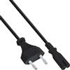 InLine 20710 Cavo Alimentazione Classe II, Spina Europlug CEE 7/16 a Presa IEC-320-C7, 1 m, Nero