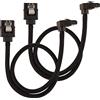 Corsair Cavo SATA Schermato Premium - SATA 6Gbps 30 cm, Connettore a 90°, Nero