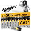 Energizer Alkaline Power - Pile AA (Confezione da 24) Batterie Alcaline 1,5V - potenza di lunga durata - 100% imballaggio riciclabile privo di plastica - 7 anni di conservazione [Esclusiva Amazon]