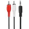 HDSupply LP-AC030-050 Cavo di estensione audio stereo 2x RCA maschio a 3,5 mm maschio 5,00 m, nero