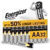 Energizer Alkaline Power - Pile AA (Confezione da 32) Batterie Alcaline 1,5V - potenza di lunga durata - 100% imballaggio riciclabile privo di plastica - 7 anni di conservazione [Esclusiva Amazon]