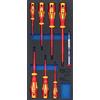 BGS 4037 | Modulo per carrelli portautensili 1/3: serie di cacciaviti VDE | 8 pz.