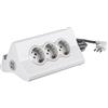 BTicino S3713DBU Ciabatta Multipresa hi-tech con 3 prese standard 10A/16A tipo P30 250 V, (1 presa USB Carica rapida 5 V 2.4 A max e 1 USB 5 V 1.5 A max), Cavo 2 m, Bianco