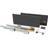 Emuca - Kit cassetto Cucina o Bagno con Guide ad Estrazione Totale e Chiusura Soft, Altezza 185mm e profondità 450mm, Grigio antracite