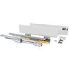 Emuca - Kit cassetto cucina o bagno con guide ad estrazione totale e chiusura soft, altezza 105mm e profondità 450mm, Bianco