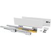 Emuca - Kit cassetto cucina o bagno con guide ad estrazione totale e chiusura soft, altezza 138mm e profondità 400mm, Bianco
