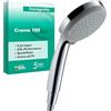 hansgrohe Croma 100 - Doccetta per doccia, Doccino con 4 getti, Soffione doccia rotondo (⌀ 100 mm) con funzione anticalcare, cromo, 28535000