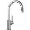 BLANCO Candor-S 525125 - Rubinetto miscelatore monocomando da cucina, con doccetta estraibile, in acciaio inox spazzolato, regolatore di bassa pressione