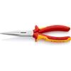 Knipex Pinza per Meccanica - con Becchi Mezzotondi con Tronchese (Pinza a Becchi di Cicogna) Cromata, Isolati con Manici Rivestiti in Materiale Bicomponente, Collaudati Vde 200 Mm 26 16 200
