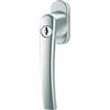 Roto Maniglia per finestra Line chiudibile, 40 Nm, argento naturale, con viti, perno quadrato, 7 x 32 mm