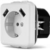 REV 0216130106 Presa con 2 Porte Massimo 2,1 A, 5 VDC, 10,5 W, Bianco, mit USB