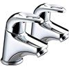 Bristan, Coppia di rubinetti per lavabo Java, Argento (chrome)
