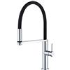 GRIFEMA LYON-G4006 Rubinetto Cucina Professionale con Bocca Molto Alta (537MM), Miscelatore per Cucina con Beccuccio Universale Girevole (G3/8 Pollici), Cromo/Nero
