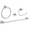 GROHE 40823001 - Set di accessori essenziali, 4 in 1, cromato