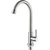 Ibergrif Rubinetto Lavello Cucina Solo Acqua Fredda, Rubinetto Cucina Moderno 360° Girevole Senza Piombo, per Lavandino Interno/Esterno, Acciaio Inossidabile Anti-Calcare, Grigio, M18703