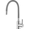 GRIFEMA GRIFERÍA DE COCINA-G4002-9 Rubinetto da Cucina Grigio con Beccuccio Universale Girevole, Miscelatore per Cucina (G3/8 Pollici), Cromo