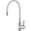 GRIFEMA GRIFERÍA DE COCINA-G4002-3 Rubinetto da Cucina Bianco con Beccuccio Universale Girevole, Miscelatore per Cucina (G3/8 Pollici), Cromo