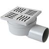 First Plast CHABS1050IN Chiusino Sifonato per doccia in ABS con Griglia Inox, Acciaio, 100 x 100 mm