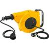 Electraline Avvolgicavo Elettrico Automatico a Molla con Staffa di Fissaggio a Muro, Polipropilene, Giallo, 8 M