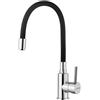 GRIFEMA GRIFERÍA DE COCINA-G4002-2 Rubinetto da Cucina Nero con Beccuccio Flessibile, Miscelatore Monocomando per Cucina (G3/8 Pollici), Cromo