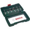 Bosch Accessories Set da 6 Pezzi di frese in metallo duro, per legno, Ø codolo 8 mm, accessorio fresatrice verticale