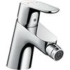 hansgrohe Focus - Rubinetto per bidet con push-open, Miscelatore monocomando con altezza bocca 54 mm, cromo, 31922000