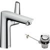 hansgrohe Talis E Miscelatore monocomando lavabo 150 con saltarello, cromo, 71754000