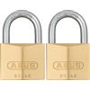 ABUS Lucchetto in Ottone 65/40 - Set da 2, Chiusura Uguale - Lucchetto Cantina, Armadietto e Molto Altro - Corpo in Ottone - Arco in Acciaio Temprato - Livello di Sicurezza ABUS 5