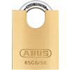 ABUS Lucchetto in Ottone 65CS/50 - Corpo del Lucchetto in Ottone - Arco in Acciaio Temprato e Protezione Arco - Livello di Sicurezza ABUS 6