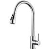 Ibergrif M22136 Rubinetto da Cucina Monocomando in Acciaio Inossidabile con Doccetta Estraibile, Beccuccio Girevole a 360° e Risparmio Idrico, Alta Pressione, Adatto per Lavello Cucina, 3/8 Pollici