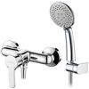 GRIFEMA PORTO-G12003 Miscelatore Monocomando Esterno per Doccia (G1/2 Pollici) con Flessibile Doccia in Acciaio Inox da 1,5 m, Doccetta a 5 Vie, Cromo/Argento