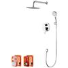GRIFEMA PORTO-G17103 Sistema Doccia a incasso con Miscelatore Monocomando, Soffione Pioggia, Flessibile Doccia, 3 Doccetta a Spruzzo, Supporto/Colonna Doccia (G1/2 Pollici), Cromo/Argento