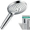 hansgrohe Raindance Select S - Doccetta per doccia, Doccino con 3 getti, Soffione doccia rotondo (⌀ 125 mm) con funzione anticalcare, cromo, 26530000